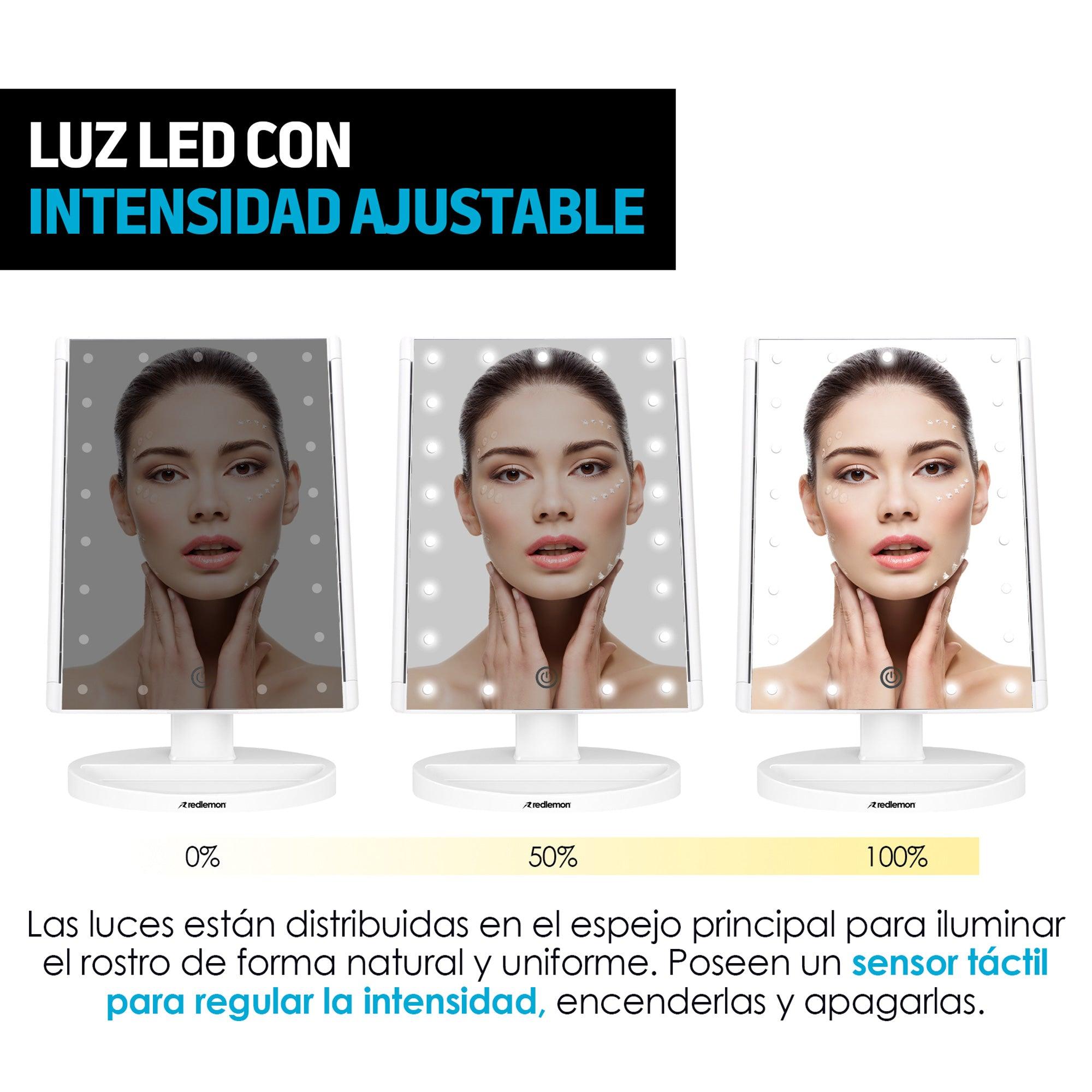 Espejo para Maquillaje con Aumentos y Luz LED Ajustable