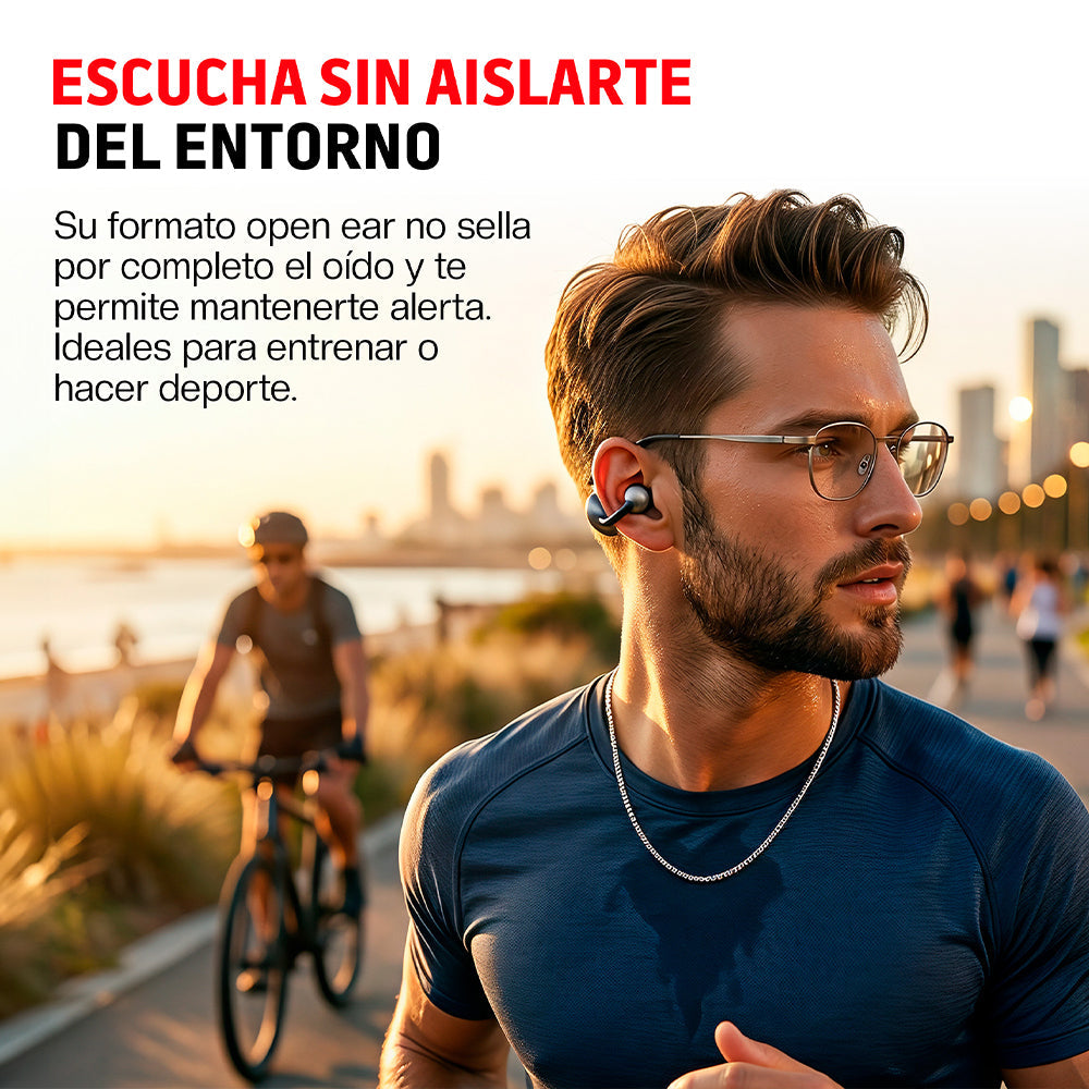 Audífonos Inalámbricos Tipo Clip Open Ear Bluetooth 6.0, Deportivos con Manos Libres