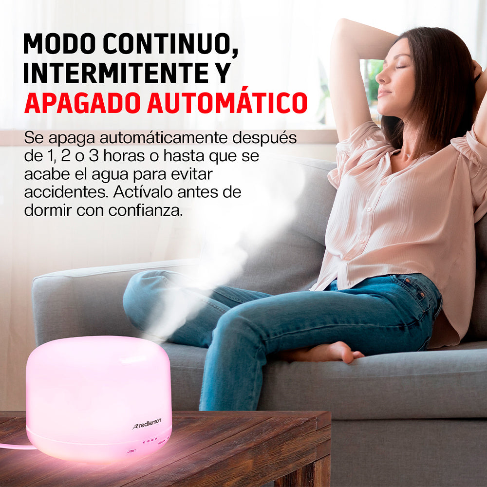 Humidificador y Difusor de Aceites Esenciales Luz LED 12 Colores (500ml)