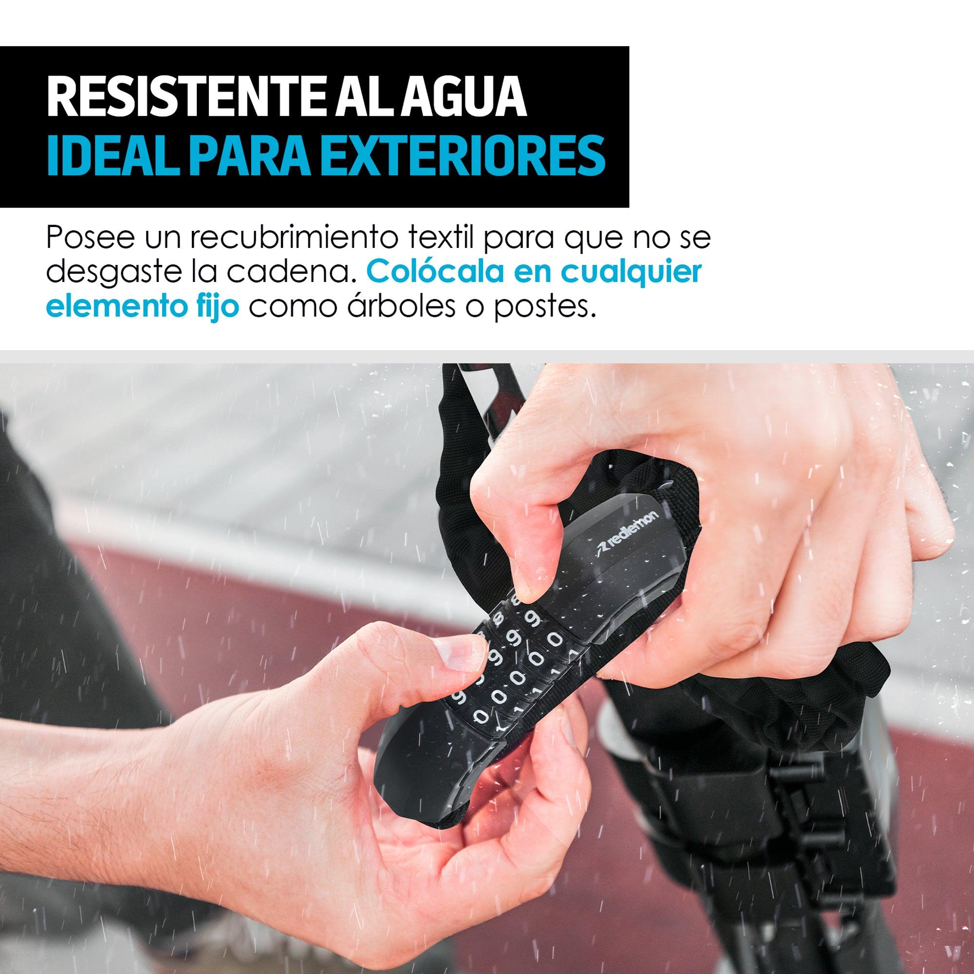 Candado de cadena para bicicleta con combinación de 5 dígitos