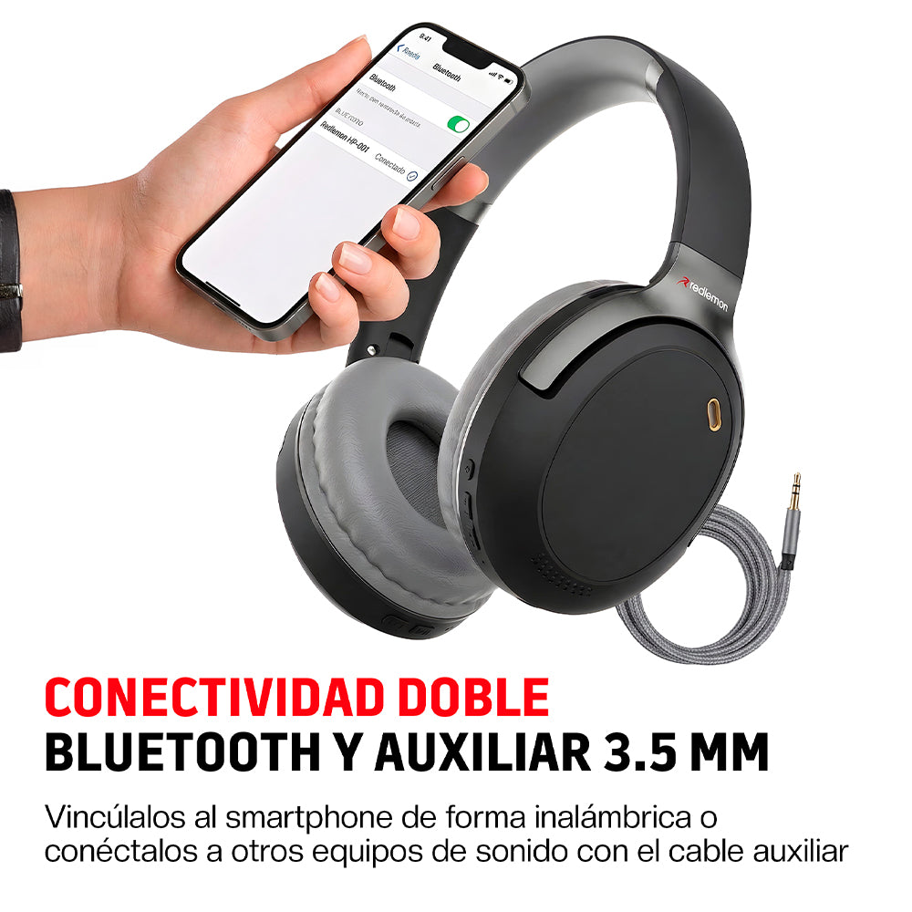 Audífonos Bluetooth Inalámbricos HD Diadema Aux. 3.5mm