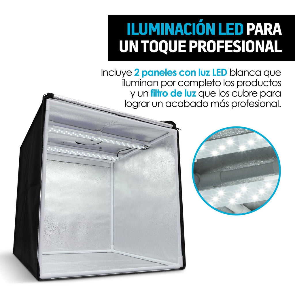 Caja de luz para fotografía de producto 80 x 80 cm
