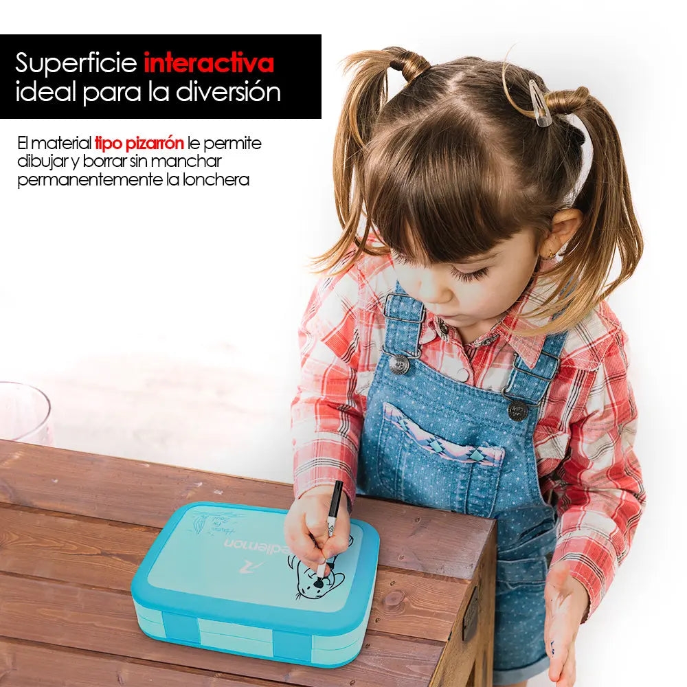 Lonchera Bento Box Infantil con 5 Divisiones y Cubierto