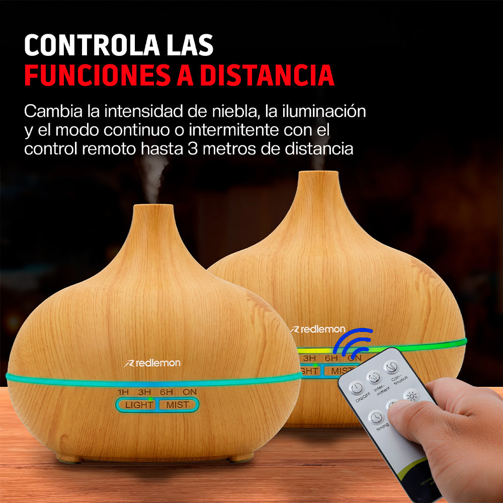 Humidificador y Difusor Ultrasónico 550 ml con Control Remoto