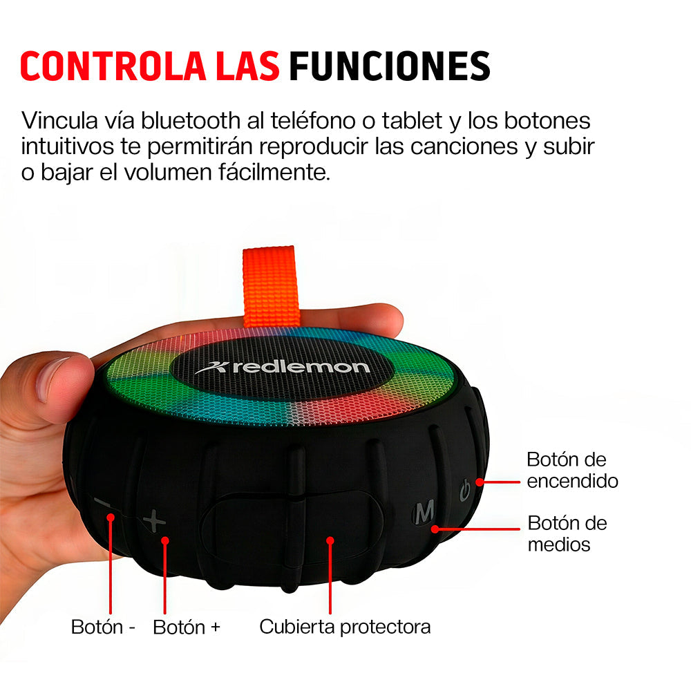 Bocina Bluetooth 5.0 Portátil IP66 de 3 W