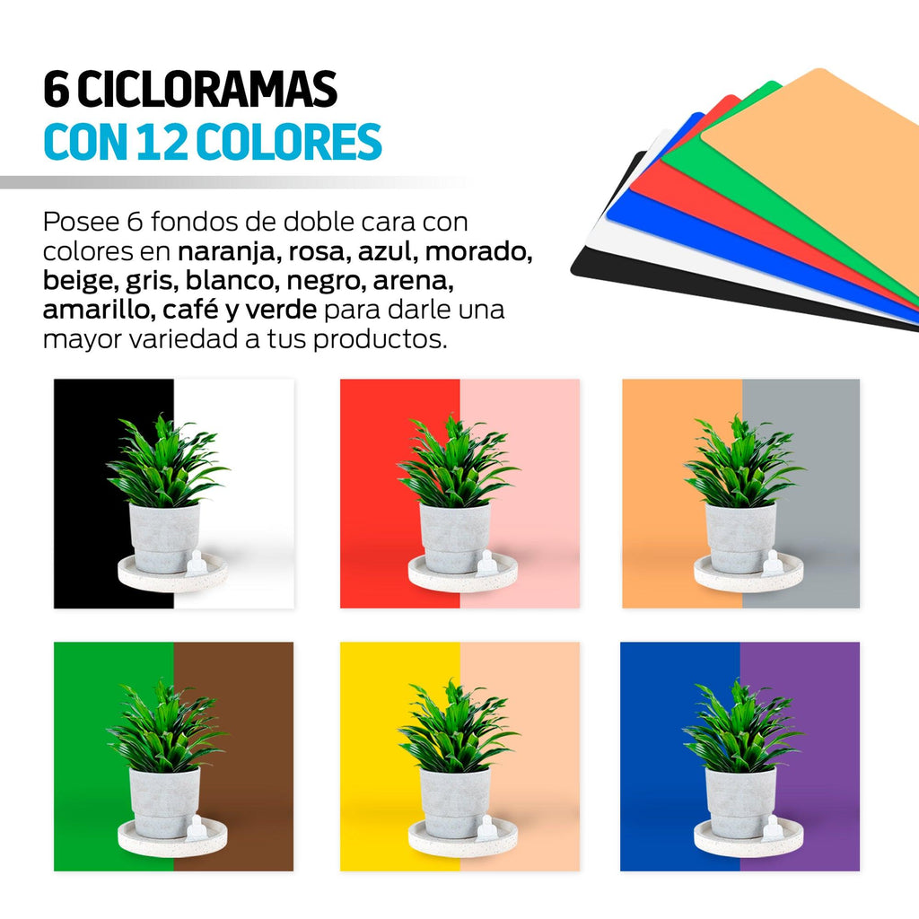 Caja de luz para fotografía 40 cm con aro LED