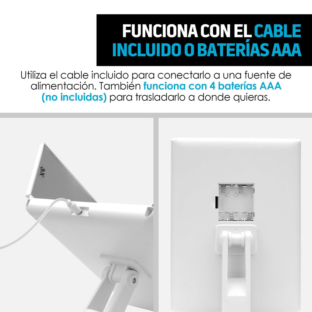 Espejo para Maquillaje con Aumentos y Luz LED Ajustable
