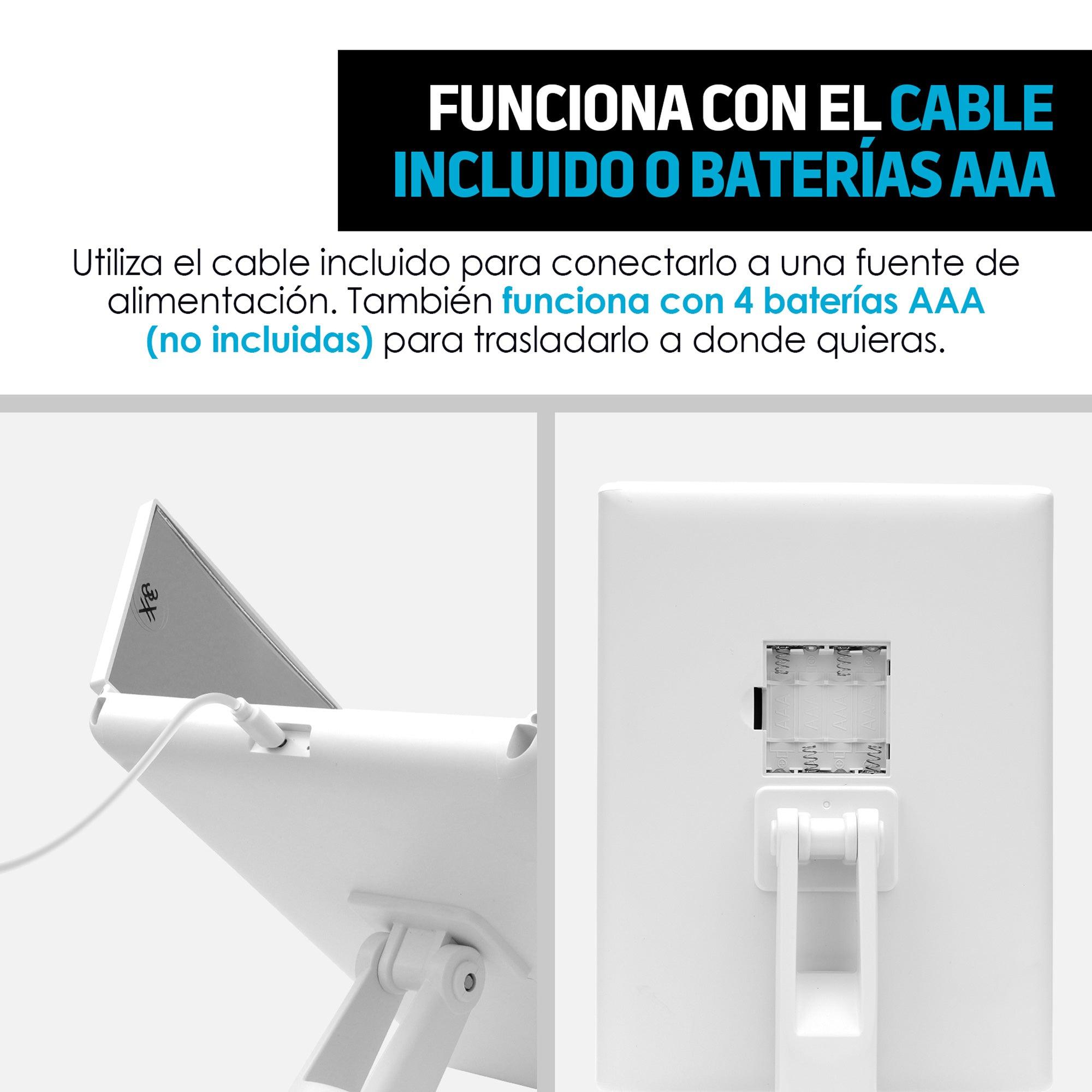 Espejo para Maquillaje con Aumentos y Luz LED Ajustable