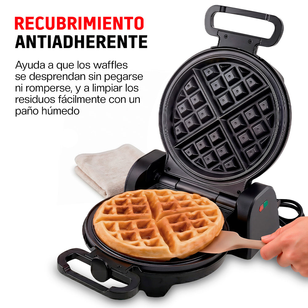 Waflera Eléctrica Vertical Antiadherente con Bordes Antiderrames Compacta
