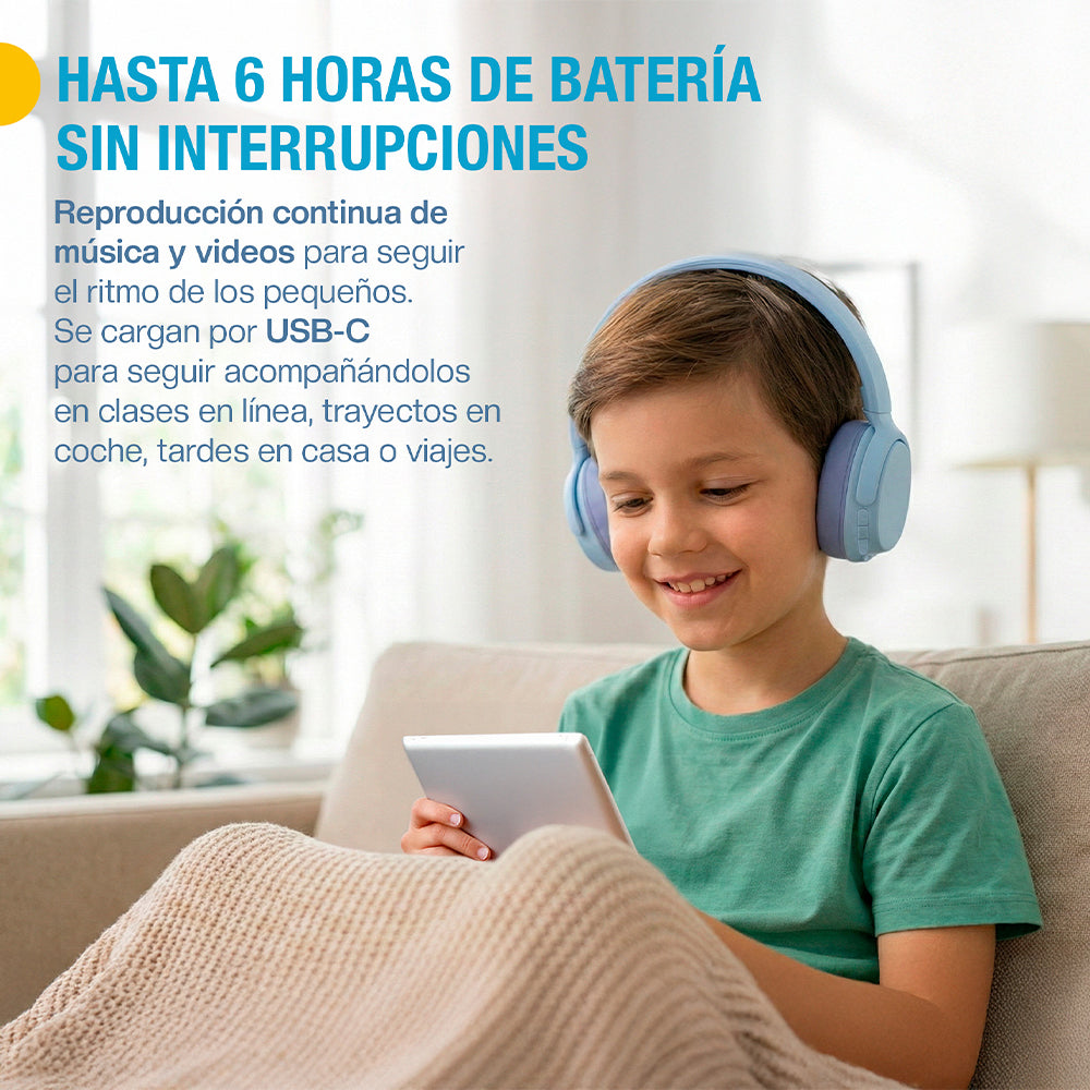 Audífonos para niños Bluetooth 5.4 con cable y microSD