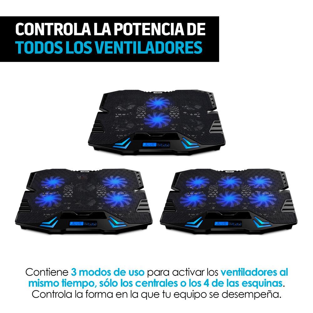 Base Enfriadora para Laptop de 9 a 17 Pulgadas con 6 Ventiladores