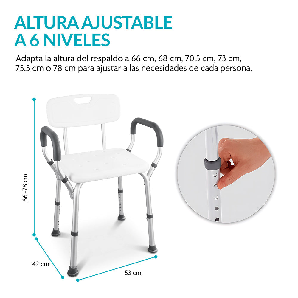 Silla para Regadera, Baño y Ducha para Adulto Mayor, Hasta 150 Kg