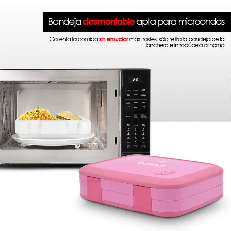 Lonchera Bento Box Infantil con 5 Divisiones y Cubierto