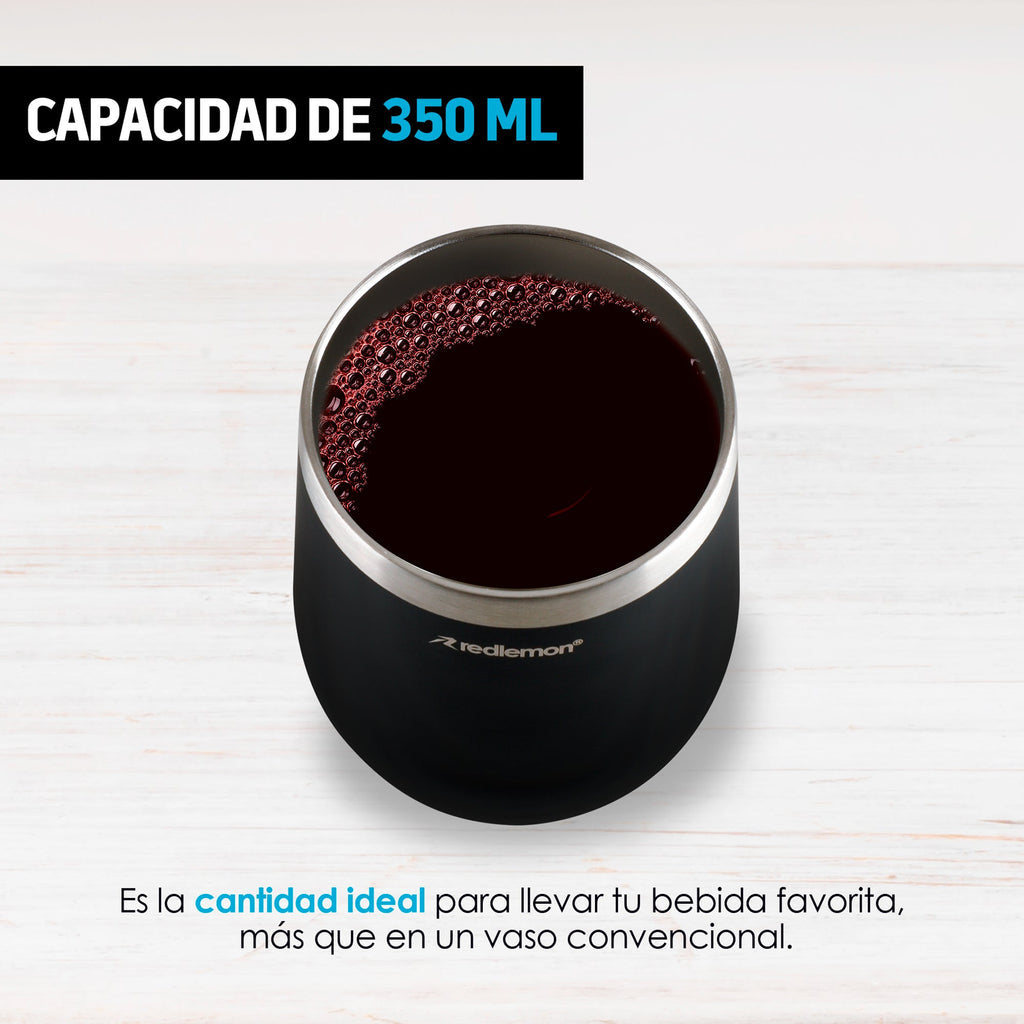 Set de 2 Vasos Térmicos de Acero 350 ml con Tapa y Popote