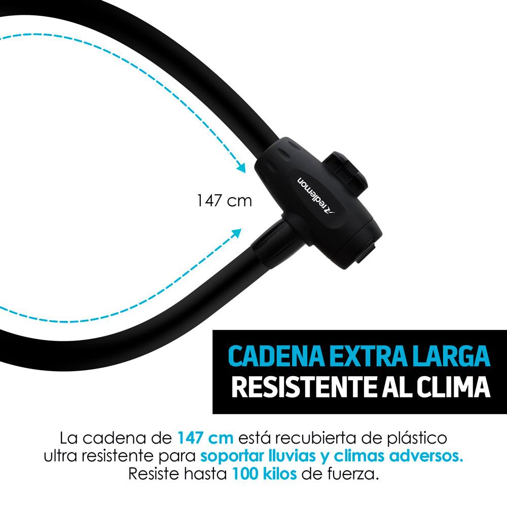 Candado de Cable para Bicicleta de 1.47 m con 2 Llaves
