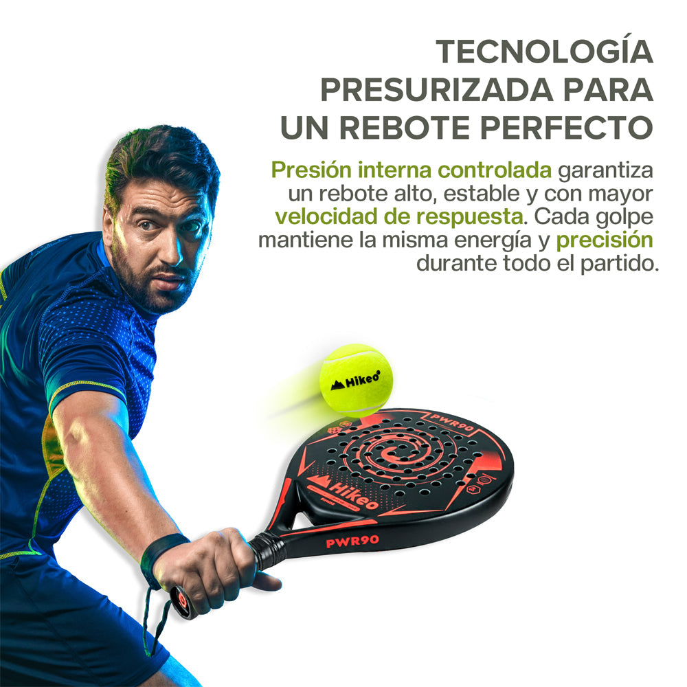 Set de 9 pelotas de pádel presurizadas en 3 tubos