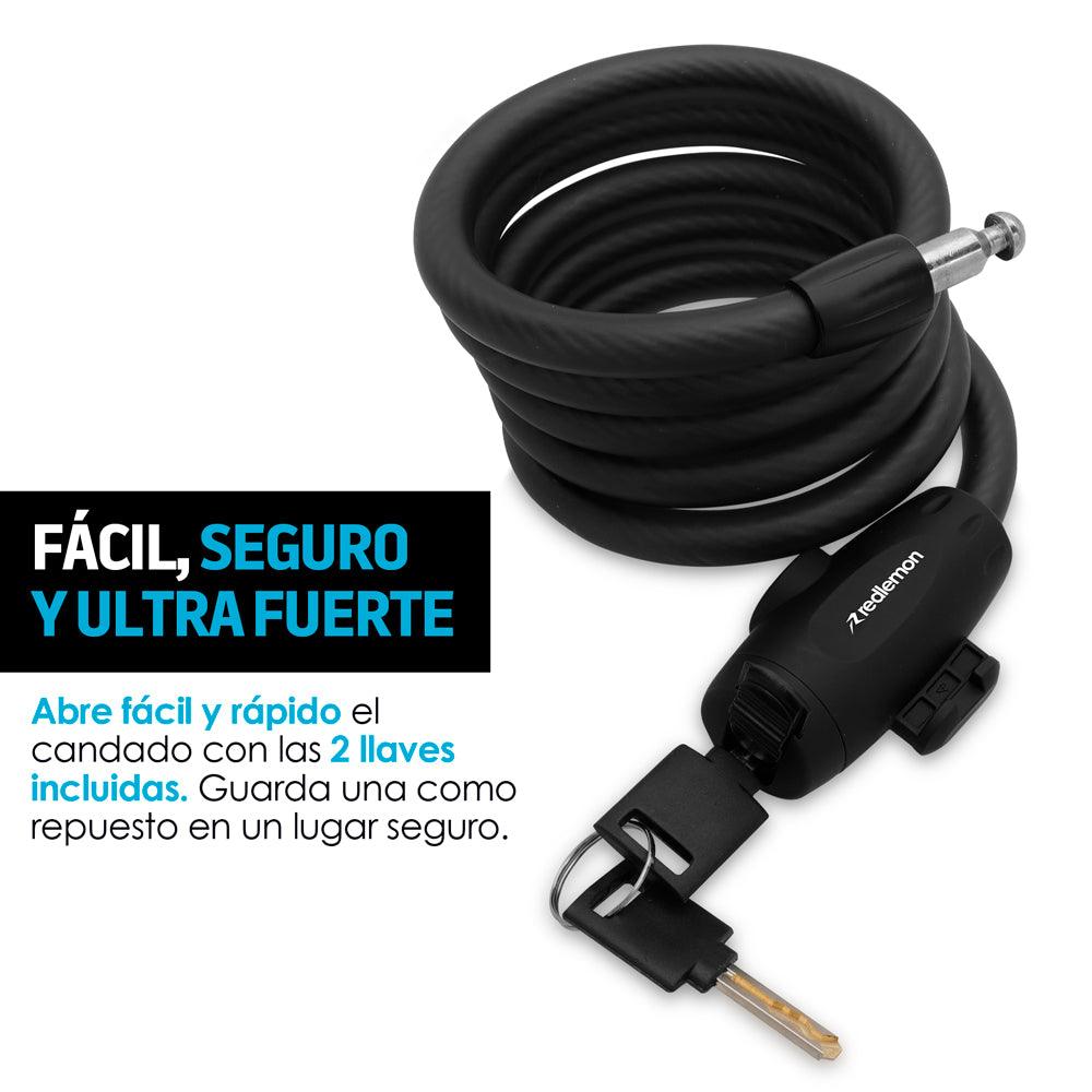 Candado de Cable para Bicicleta de 1.47 m con 2 Llaves