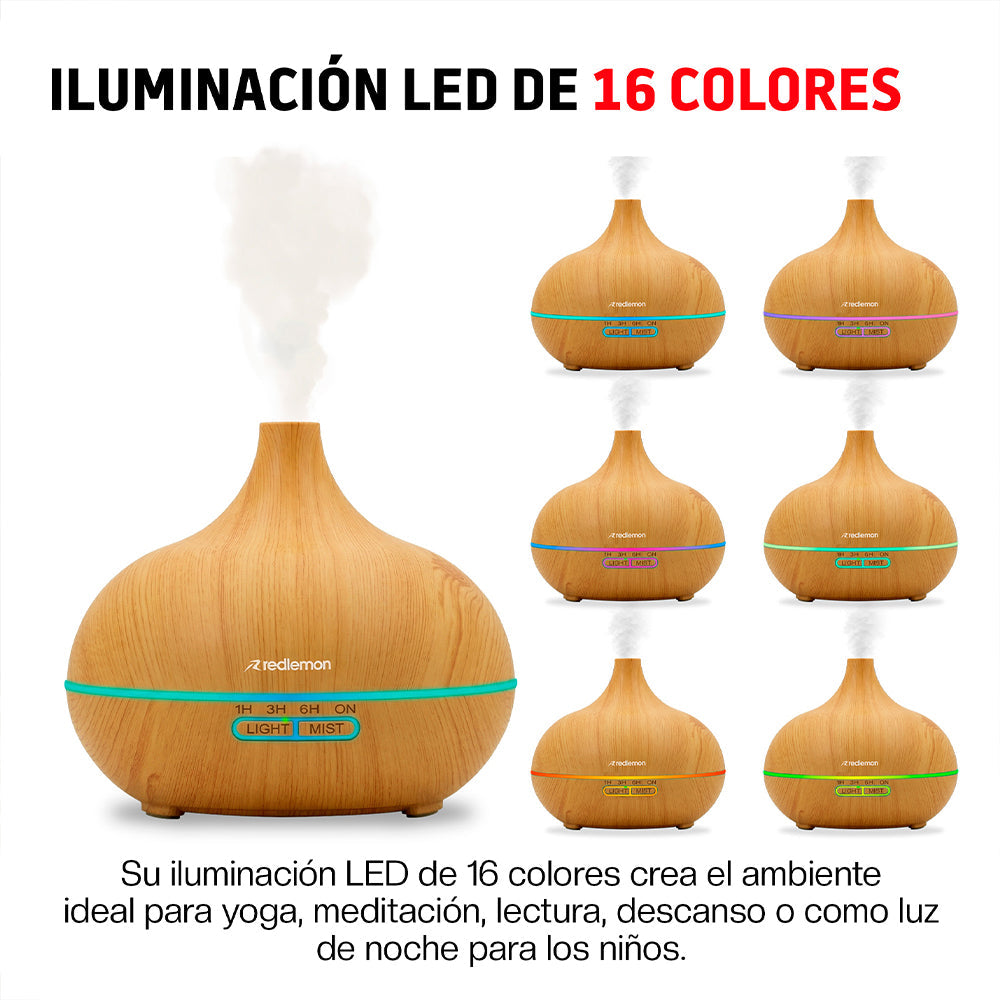 Humidificador y Difusor Ultrasónico 550 ml con Control Remoto
