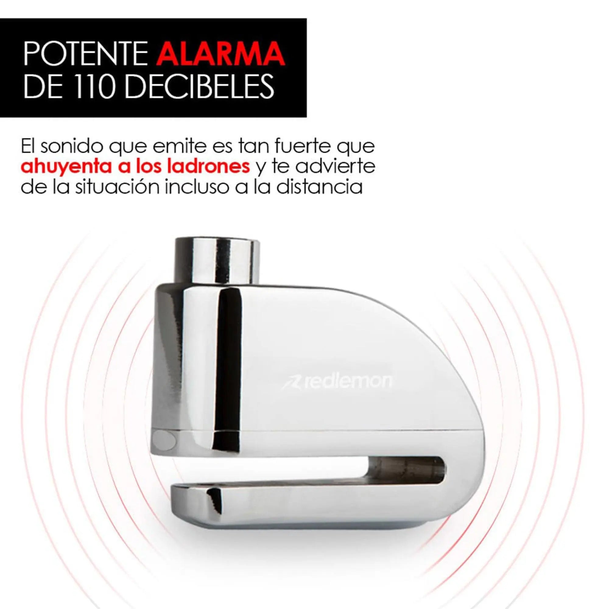 Candado de Disco con Alarma de 110 dB para Moto y Bicicleta