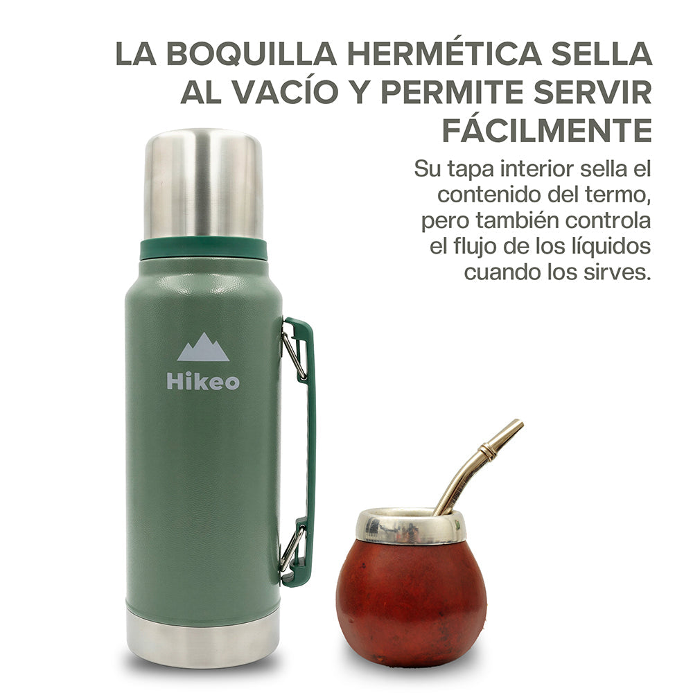 Termo de Acero Inoxidable de 1 L con Taza de 220 ml HIKEO