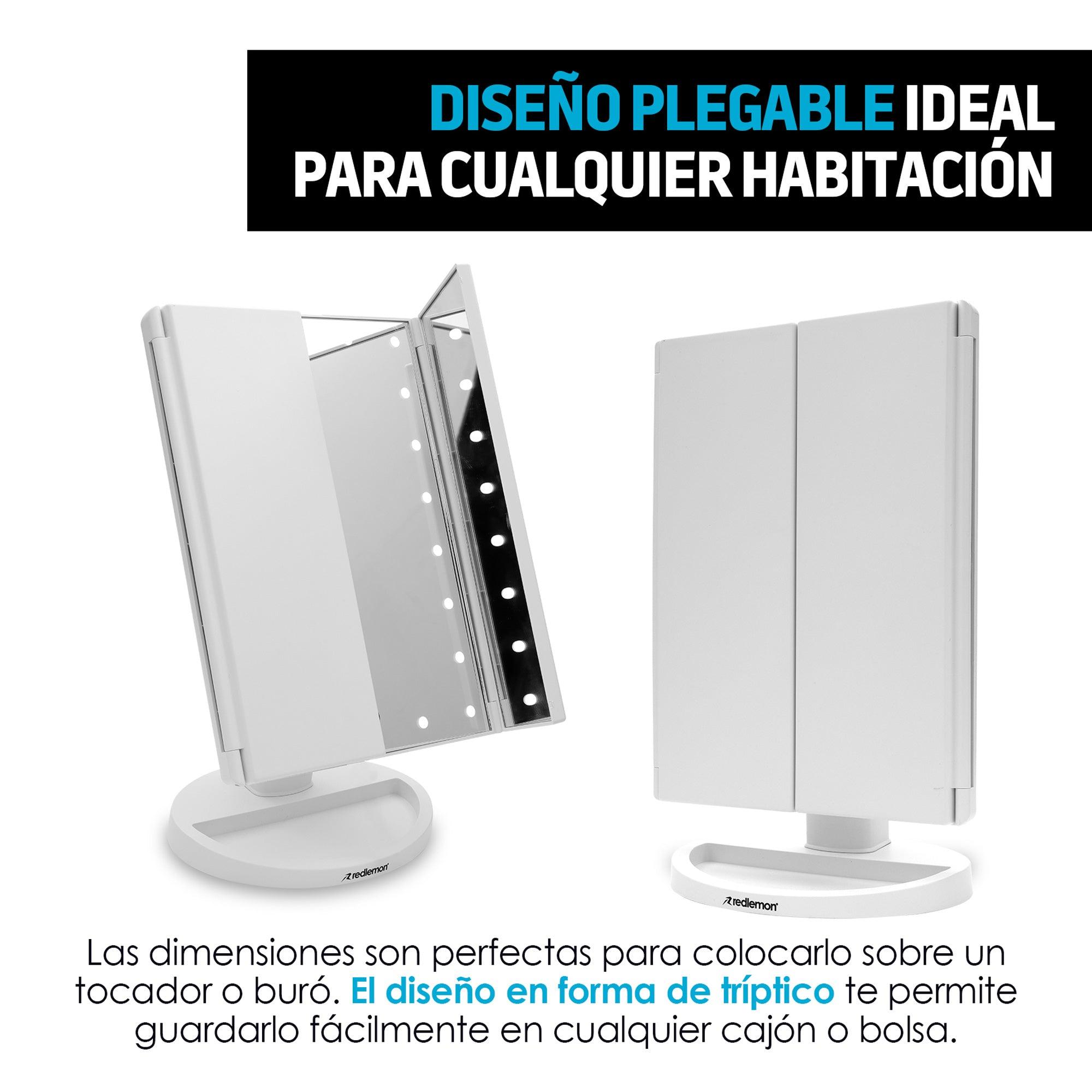 Espejo para Maquillaje con Aumentos y Luz LED Ajustable