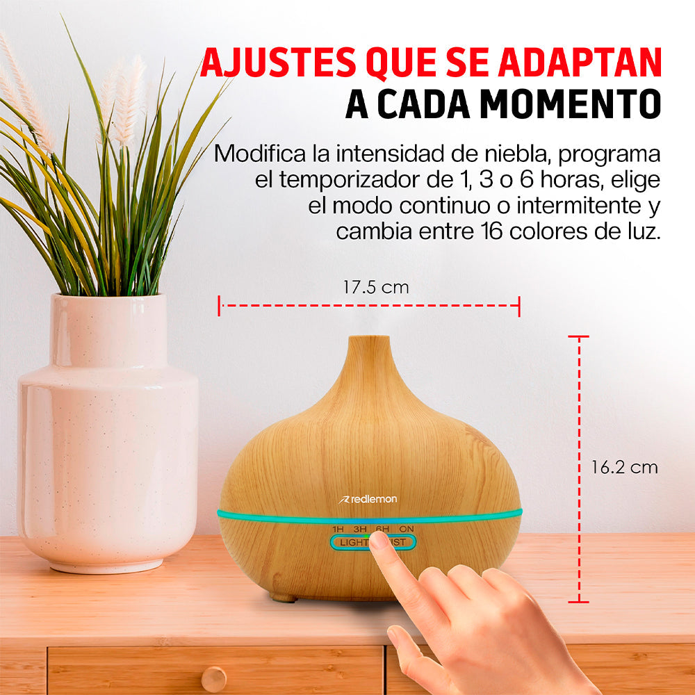 Humidificador y Difusor Ultrasónico 550 ml con Control Remoto