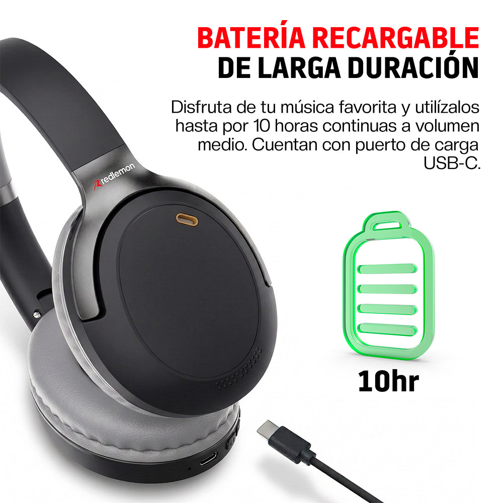 Audífonos Bluetooth Inalámbricos HD Diadema Aux. 3.5mm