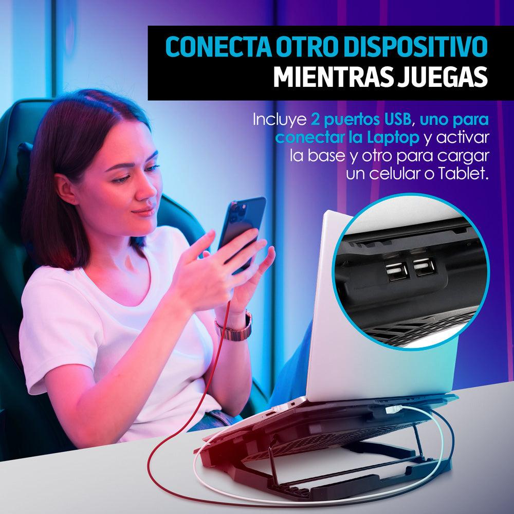 Base Enfriadora para Laptop de 9 a 17 Pulgadas con 6 Ventiladores