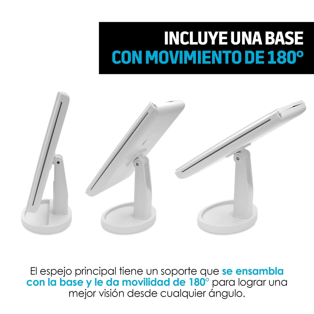 Espejo para Maquillaje con Aumentos y Luz LED Ajustable