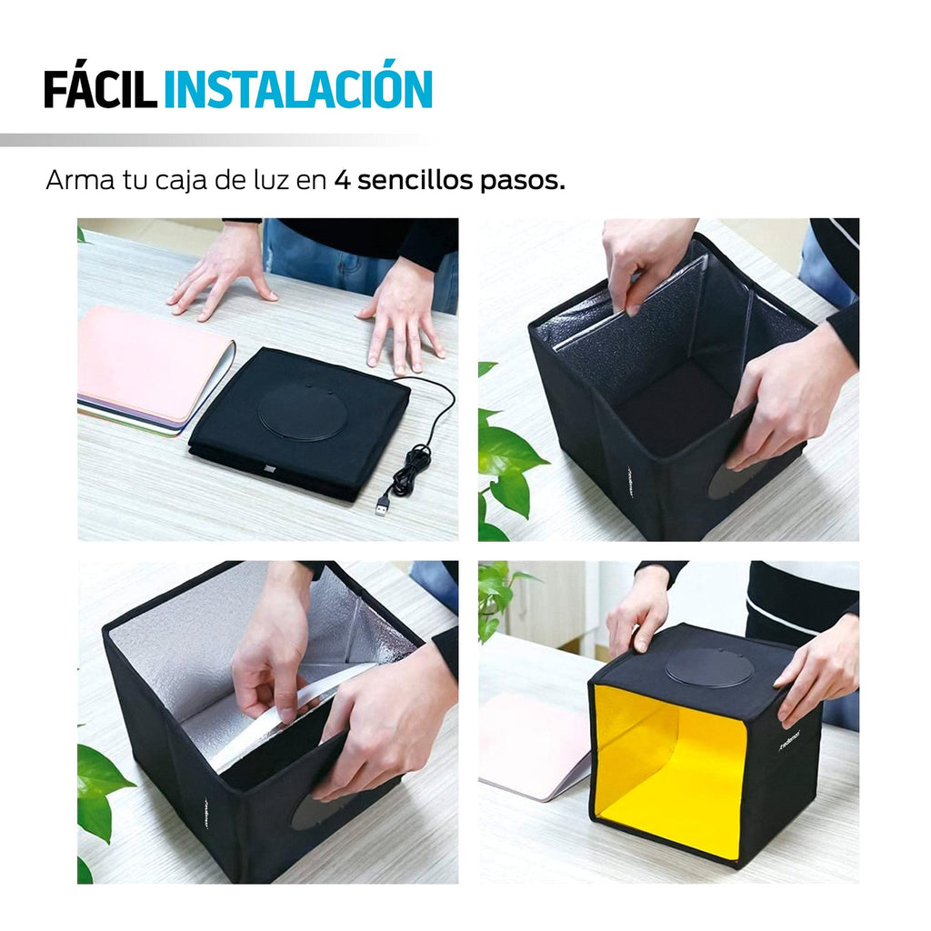 Caja de luz para fotografía 40 cm con aro LED