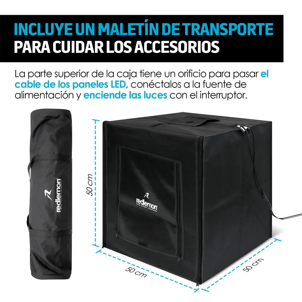 Caja de luz para fotografía de producto 50 x 50 cm