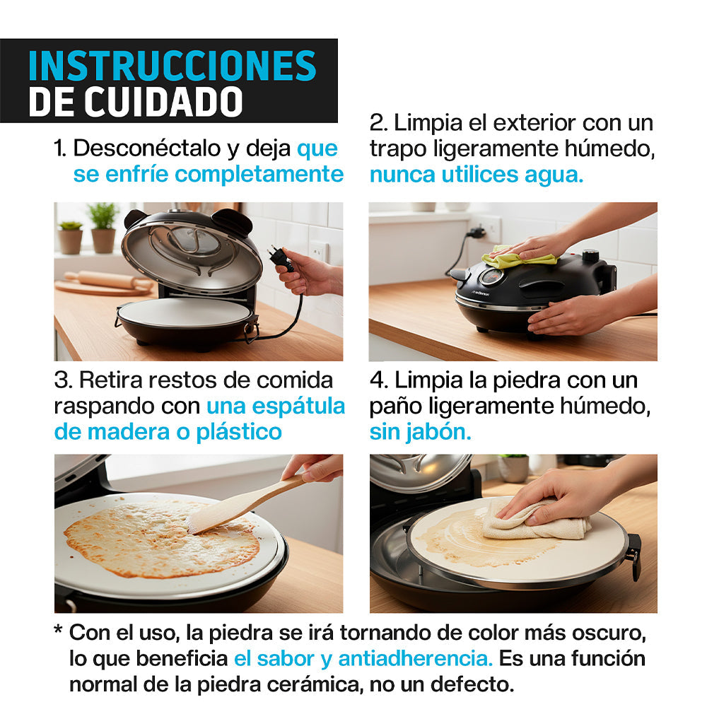 Horno Eléctrico para Pizza de 30 cm con Piedra Cerámica