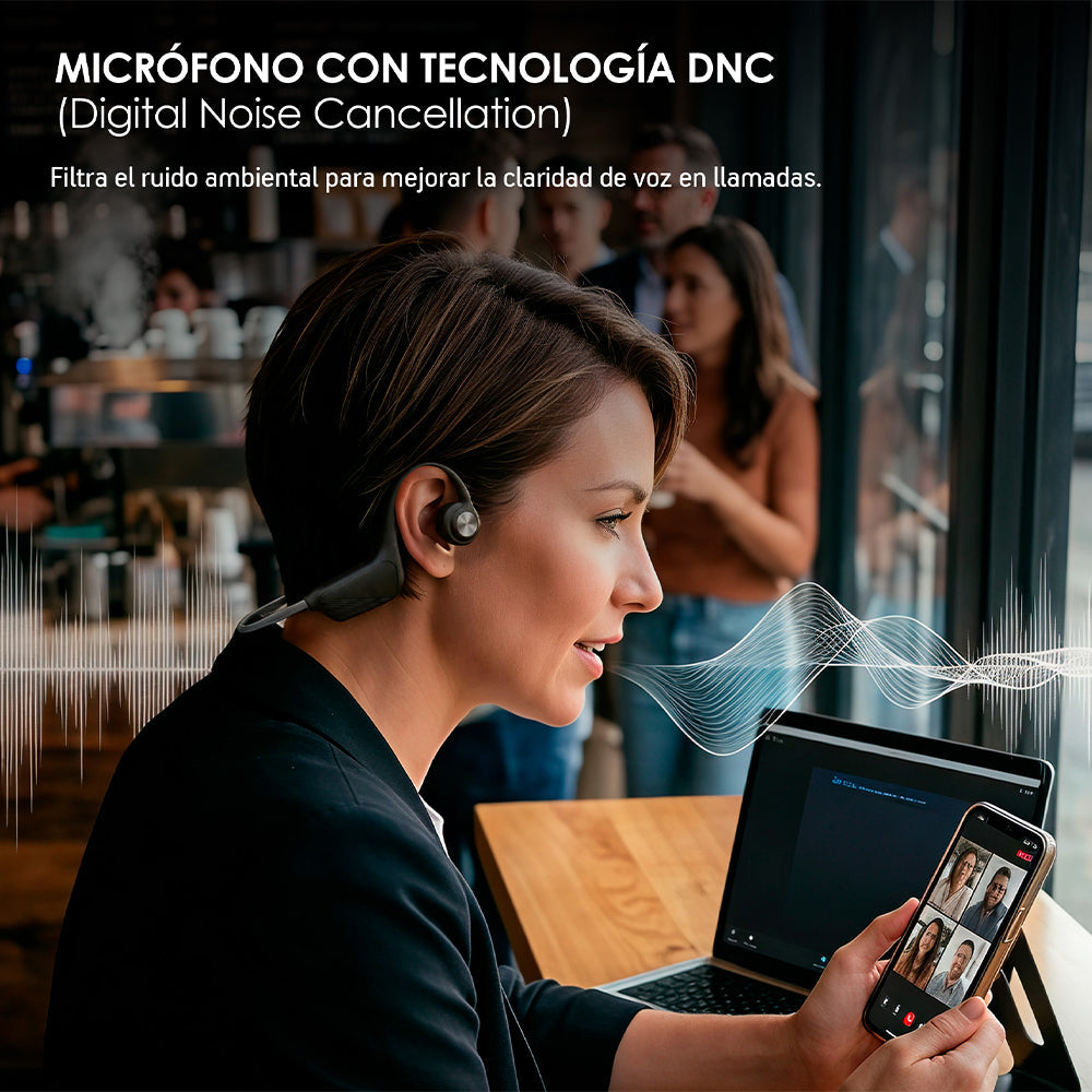 Audífonos de Conducción Ósea Deportivos Open Ear Bluetooth 5.4 y MP3 32GB Resistencia IPX8