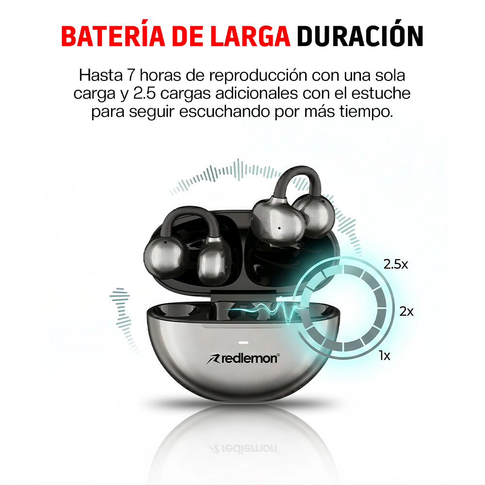 Audífonos Inalámbricos Tipo Clip Open Ear Bluetooth 6.0, Deportivos con Manos Libres
