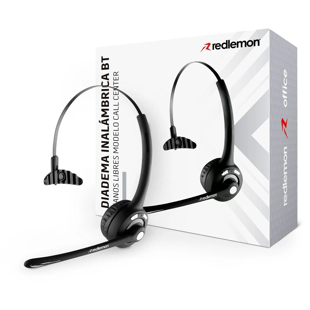Audífono Bluetooth de Diadema con Micrófono Inalámbrico tipo Call Center para PC, Laptop, Mac, Windows, Android e IOS (iPhone)