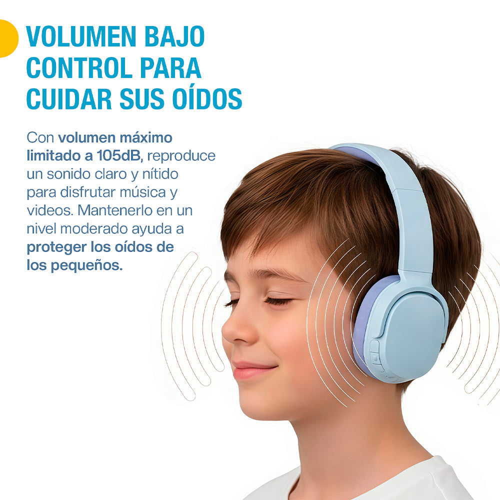 Audífonos para niños Bluetooth 5.4 con cable y microSD