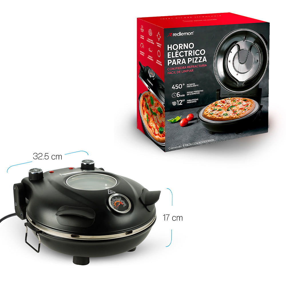 Horno Eléctrico para Pizza de 30 cm con Piedra Cerámica
