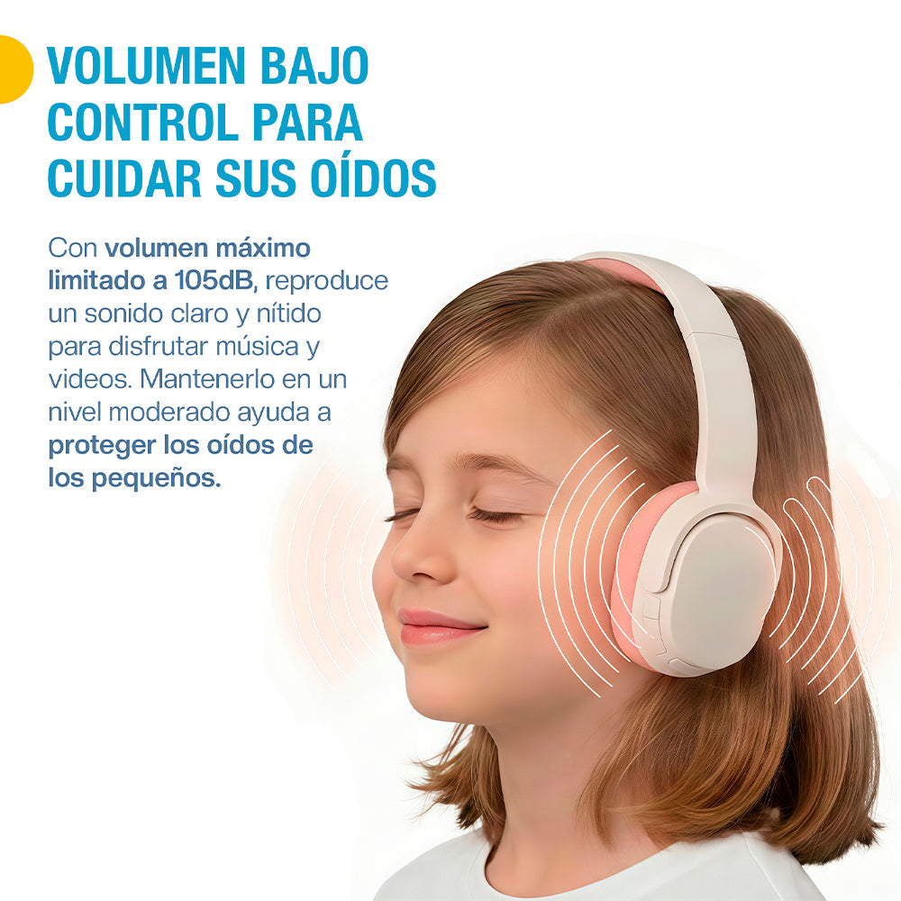 Audífonos para niños Bluetooth 5.4 con cable y microSD