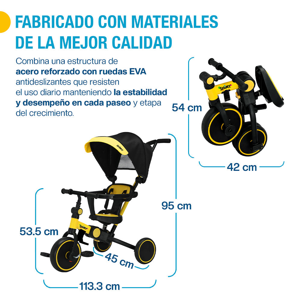 Triciclo Evolutivo 5 en 1 Plegable para Niños Shimy
