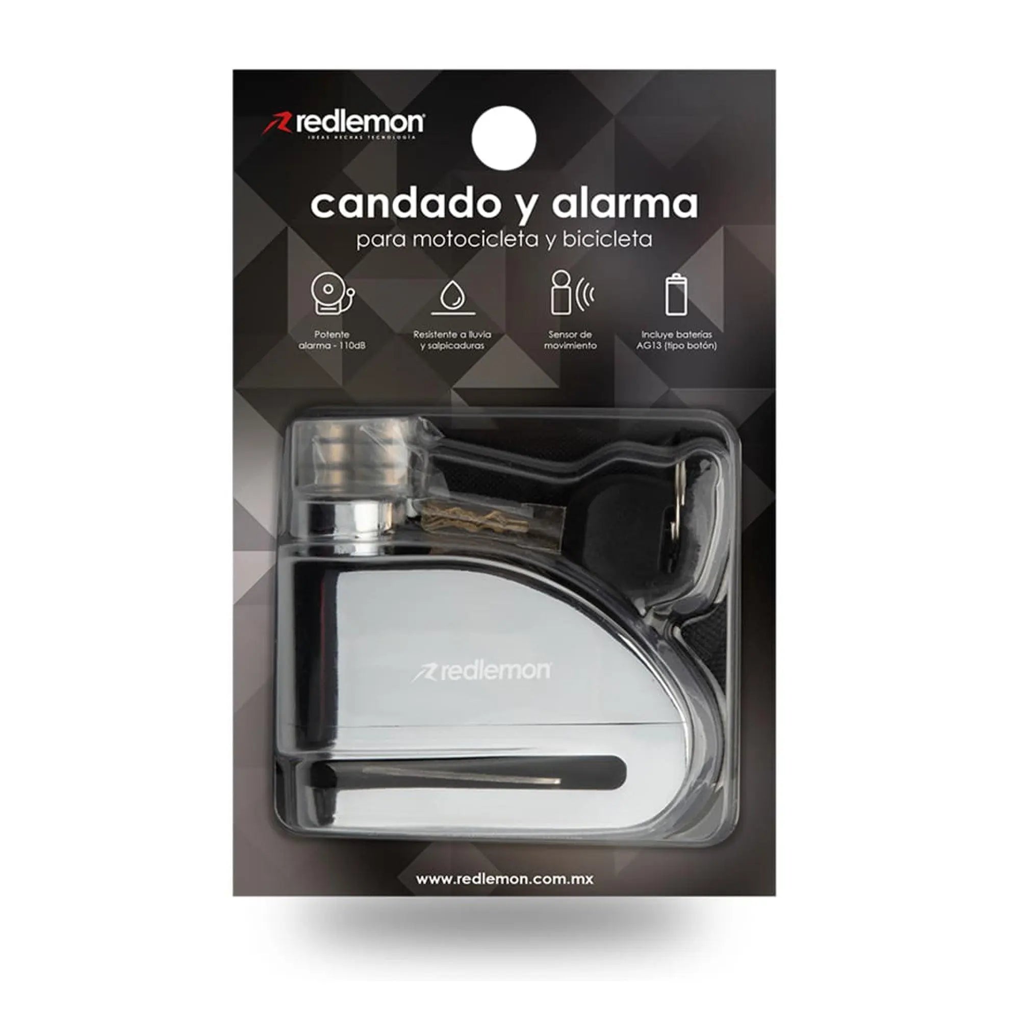 Candado de Disco con Alarma de 110 dB para Moto y Bicicleta
