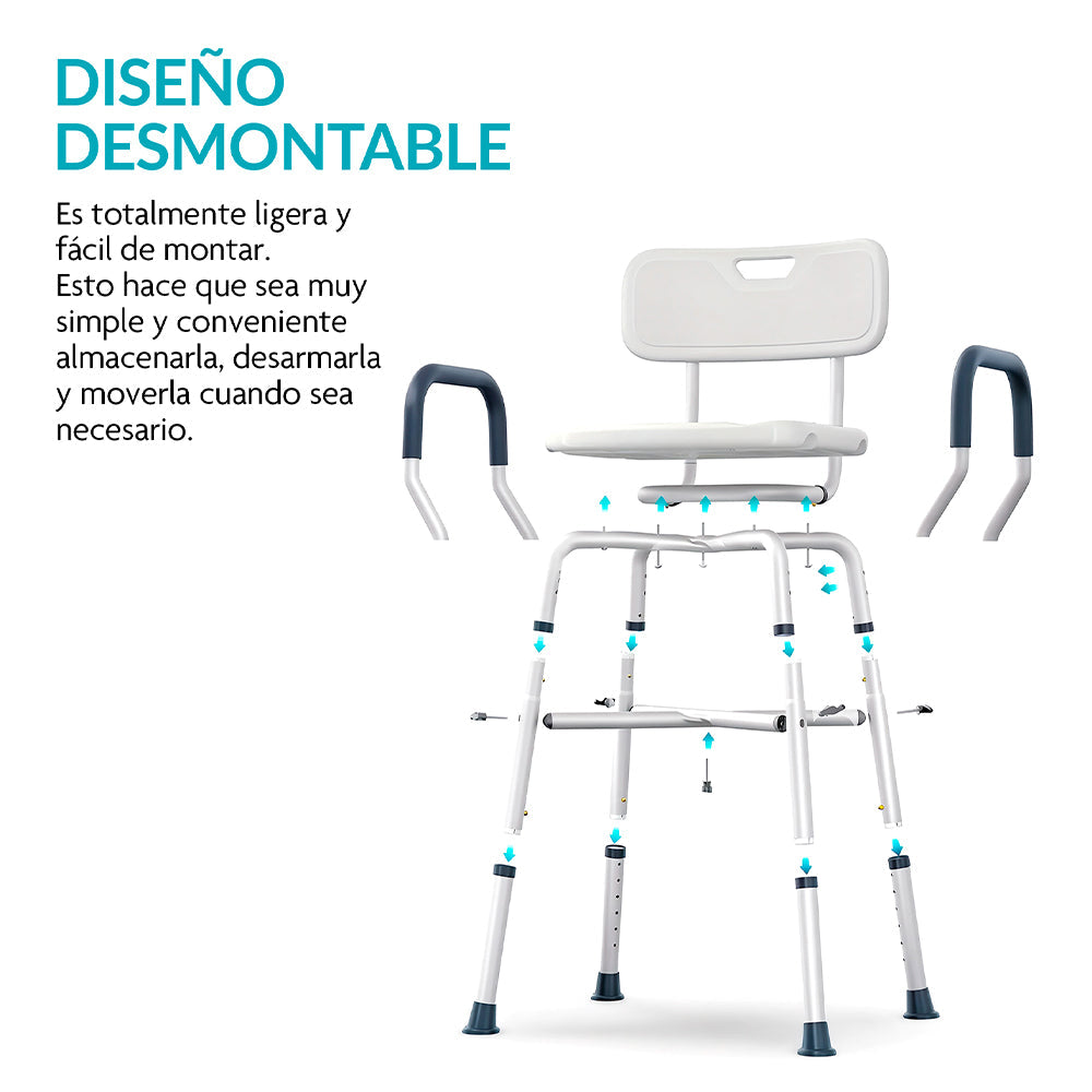 Silla para Regadera, Baño y Ducha para Adulto Mayor, Hasta 150 Kg