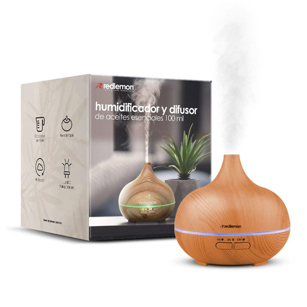 Difusor de aceites esenciales 100 ml con luz LED