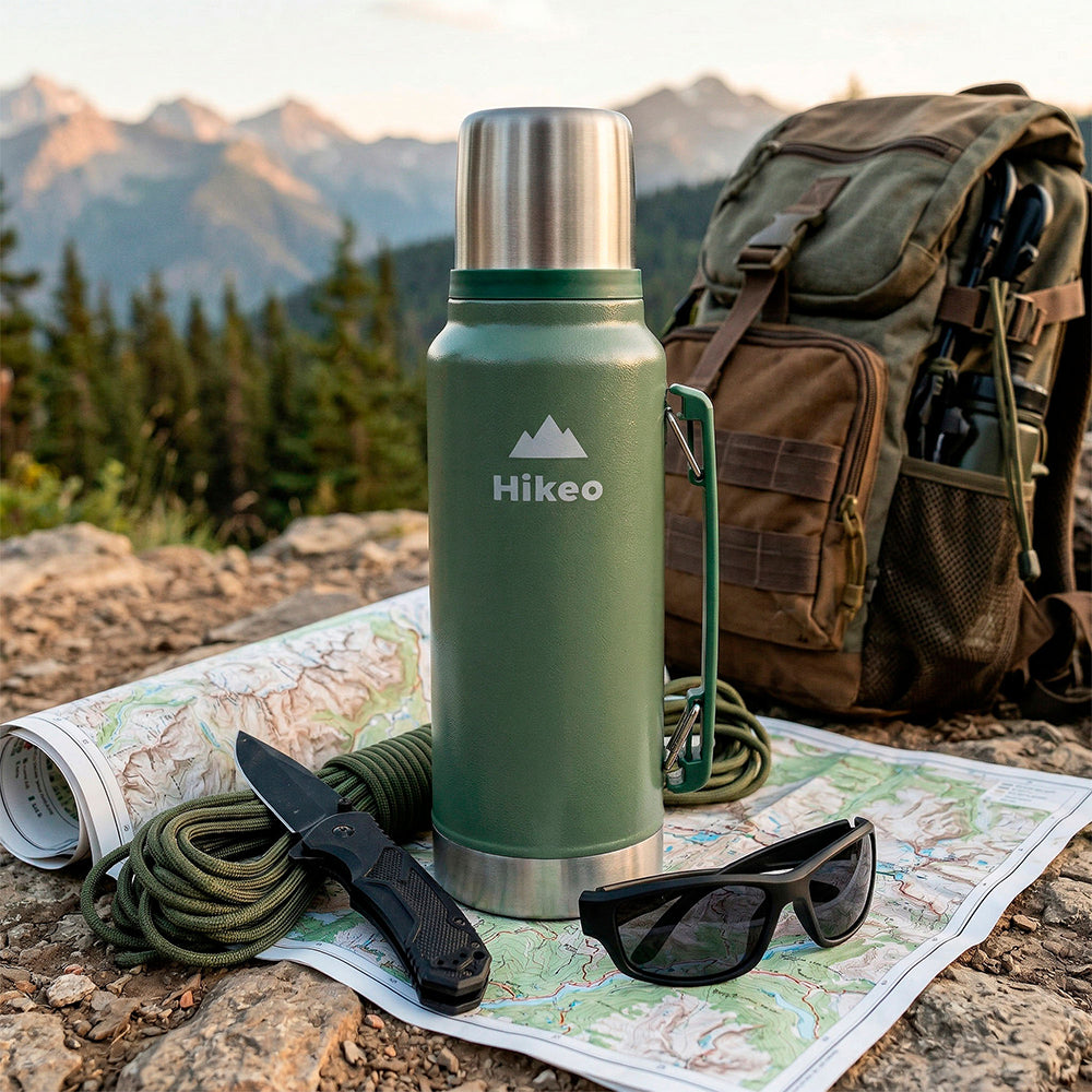 Termo de Acero Inoxidable de 1 L con Taza de 220 ml HIKEO