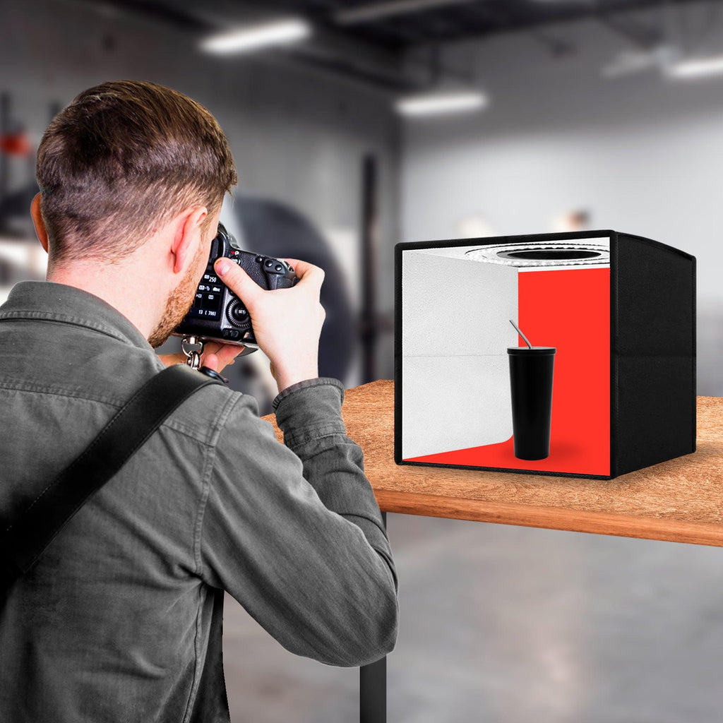 Caja de luz para fotografía 40 cm con aro LED